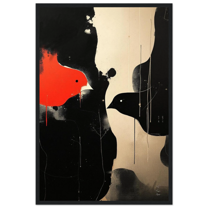 Abstract Bird Minimalist Fine Art Print 40x60 cm 16x24″ Premium Matte Paper Wooden Framed Poster Black Wood Frame
