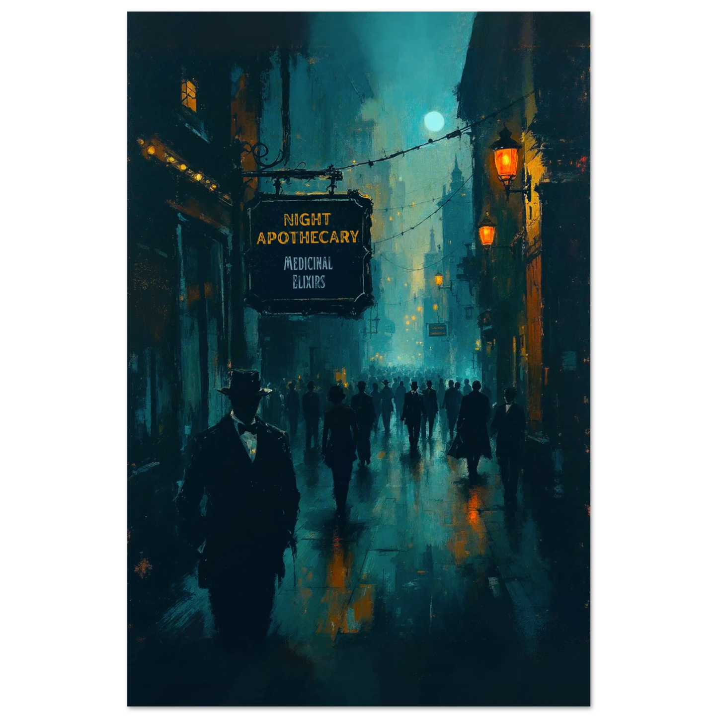 Prohibition Speakeasy Moody Nightlife Art Print No Frame 60x90 cm 24x36″ Premium Matte Paper Poster