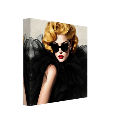Paris Avant-Garde Retro Fashion Model Art Print 20x20 cm 8x8″ Gallery Wrapped Canvas