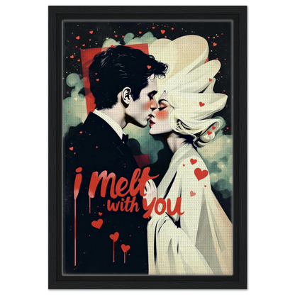 I Melt With You Avant-garde Retro Art Print 12x18″ Framed Canvas - Black Wood