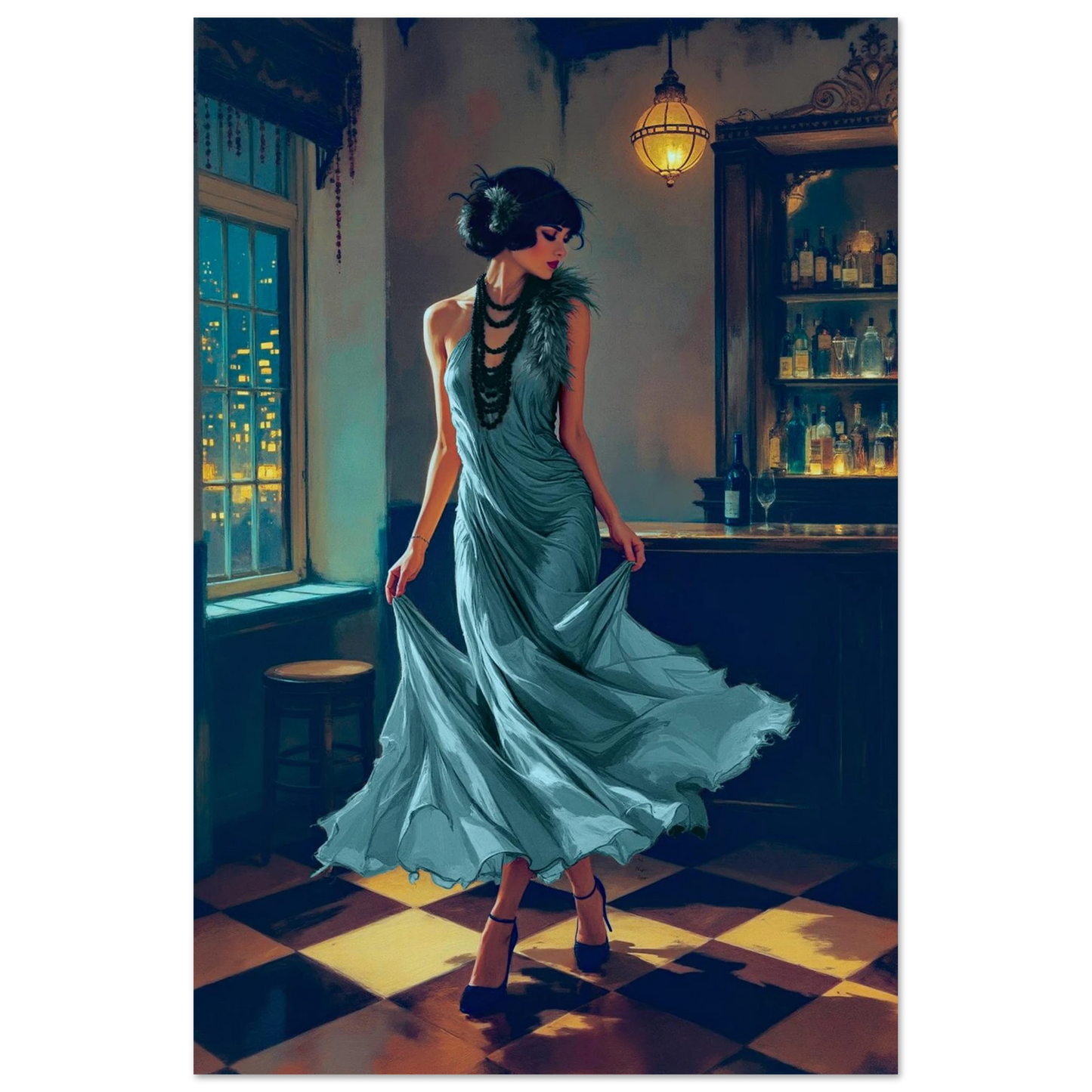 1920s Flapper Speakeasy Art Print 40x60 cm 16x24″ Premium Matte Paper Poster No Frame