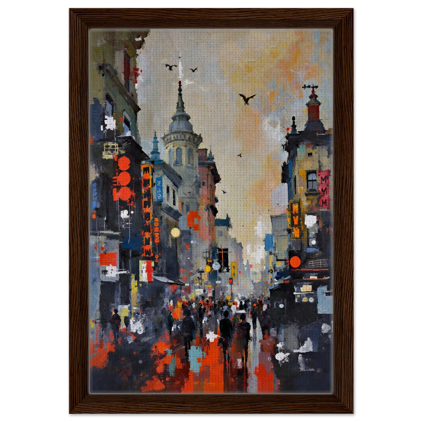 Gothic City Street Art Print - European Cityscape