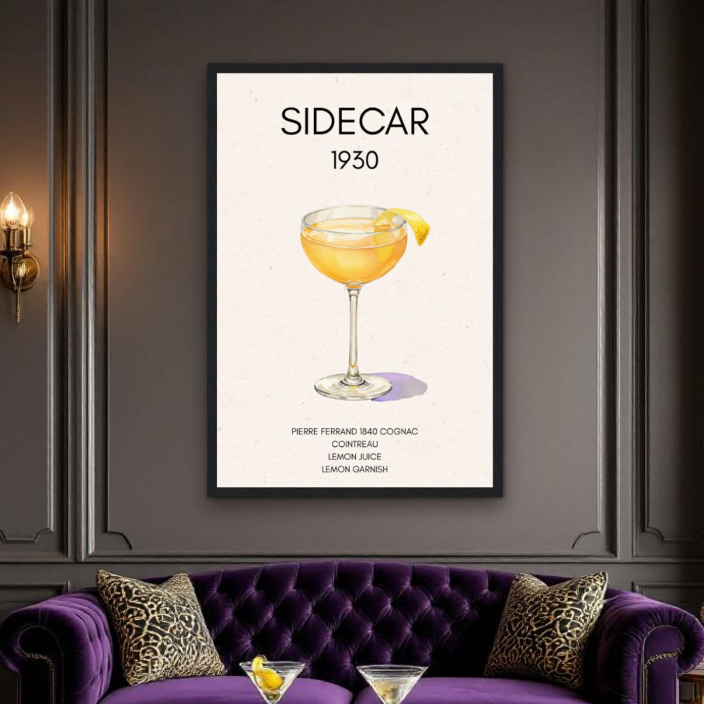 Sidecar Cocktail Bar Poster Print