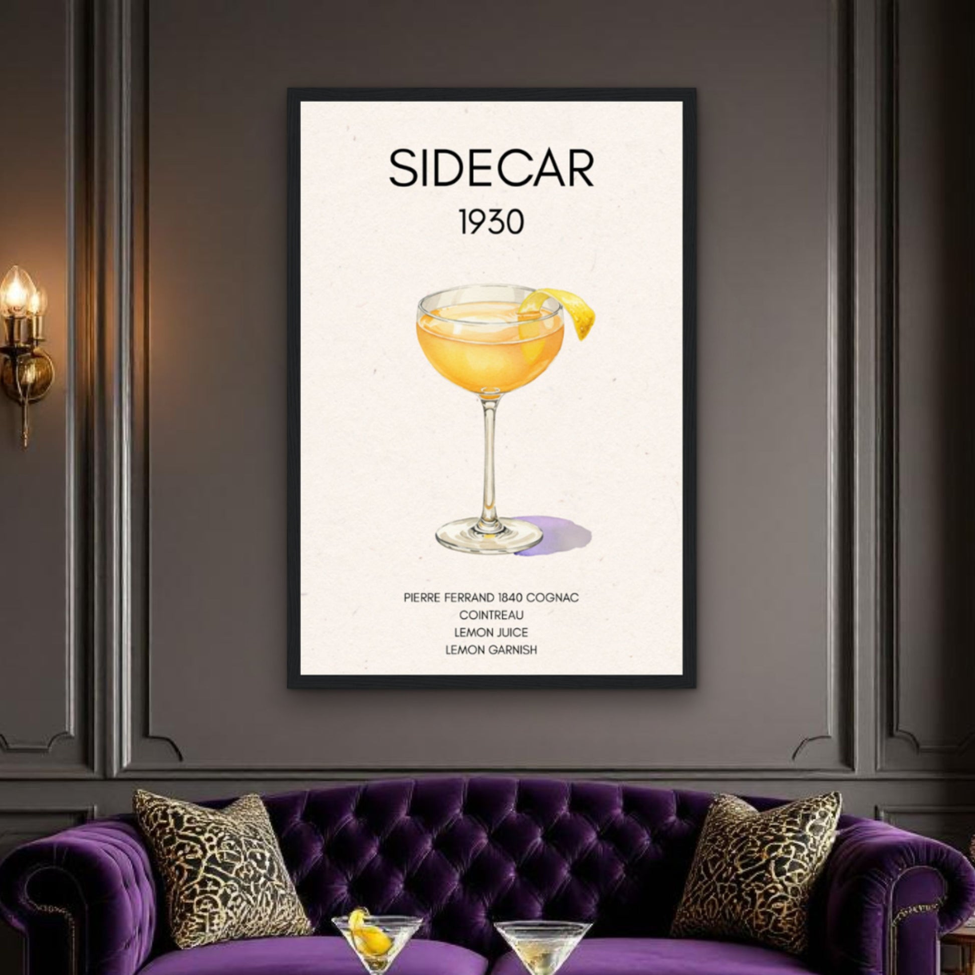 Sidecar Cocktail Bar Poster Print