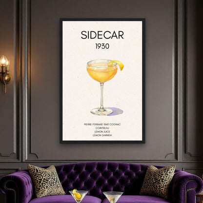 Classic Sidecar Cocktail Bar Art Print