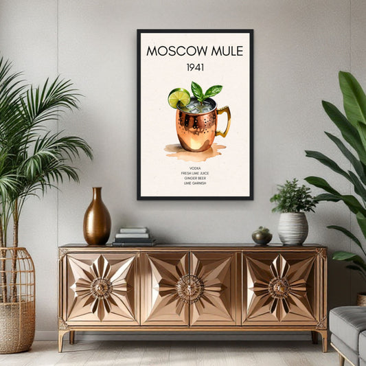 Moscow Mule Cocktail Bar Poster Print