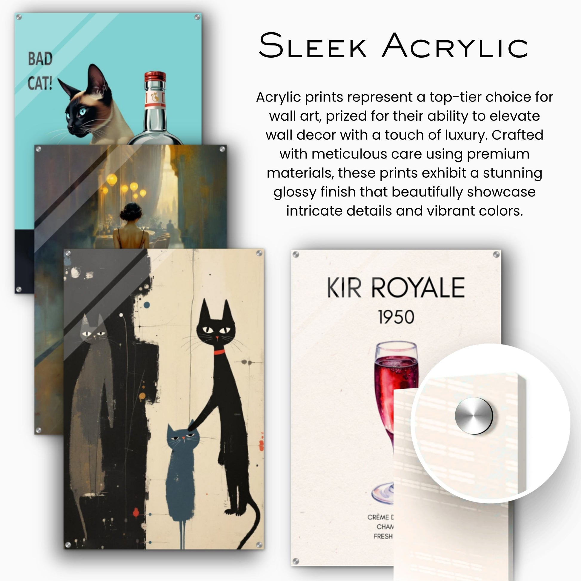 Abstract Cat Family Art Poster Print