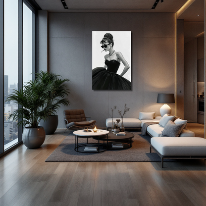 Audrey Hepburn Smoking Fashion Art Print