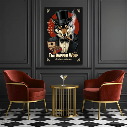 Smoking Wolf Speakeasy Cigar Art Print