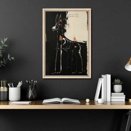 X-ray Skeleton Dog Abstract Art Poster Print