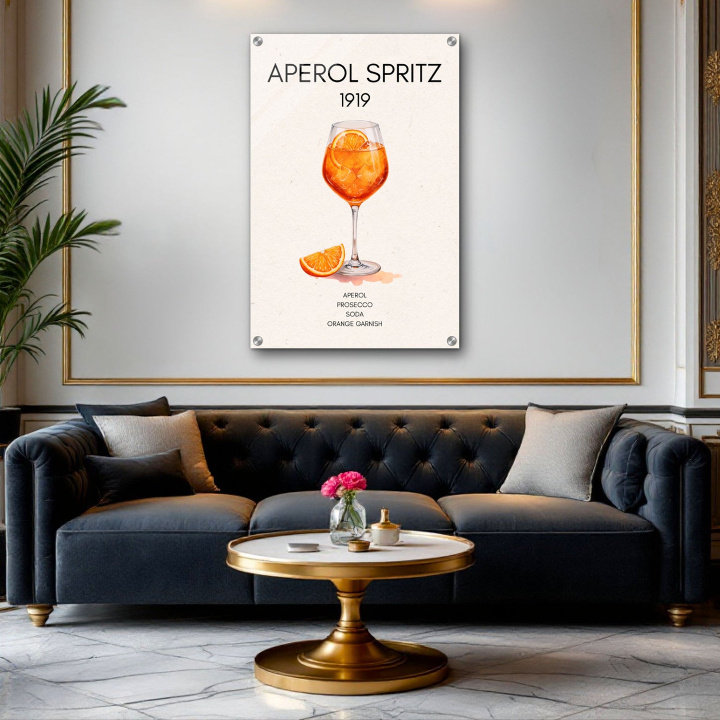 Aperol Spritz Cocktail Bar Poster Print Light Wood Frame 60x90 cm 24x36″ Classic Matte Paper Wooden Framed Poster