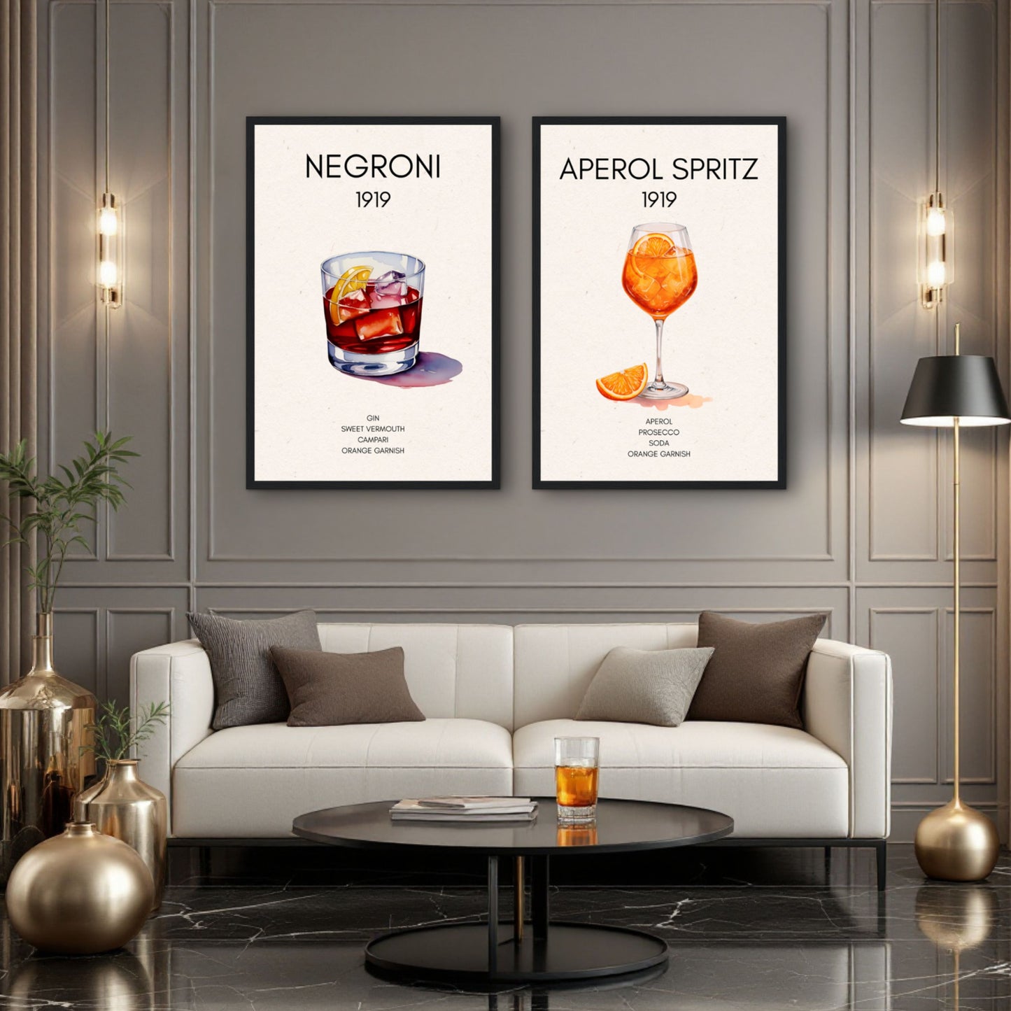 Aperol Spritz Cocktail Bar Poster Print Light Wood Frame 60x90 cm 24x36″ Classic Matte Paper Wooden Framed Poster