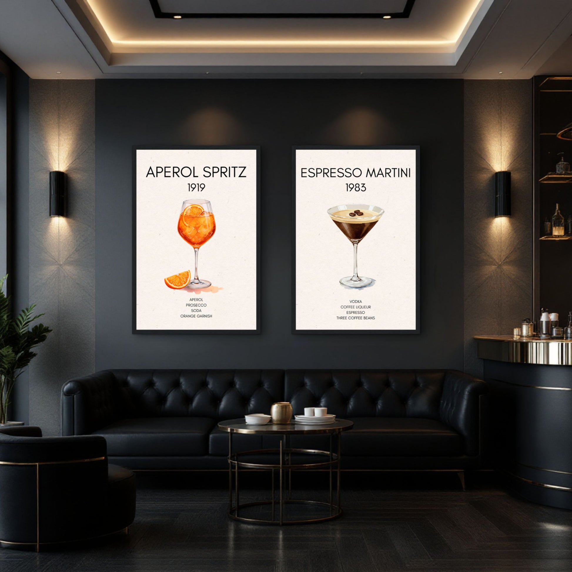Aperol Spritz Cocktail Bar Poster Print Light Wood Frame 60x90 cm 24x36″ Classic Matte Paper Wooden Framed Poster
