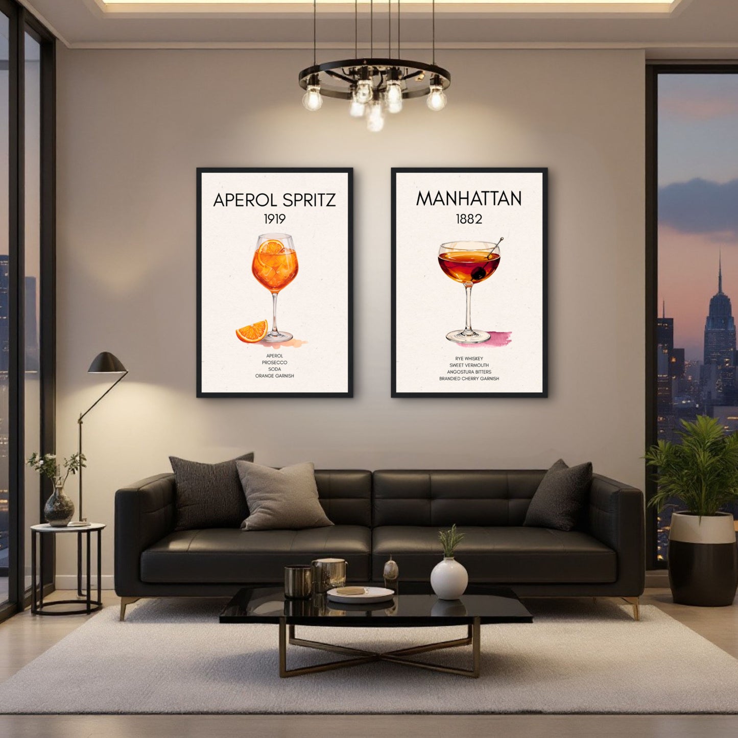 Aperol Spritz Cocktail Bar Poster Print Light Wood Frame 60x90 cm 24x36″ Classic Matte Paper Wooden Framed Poster