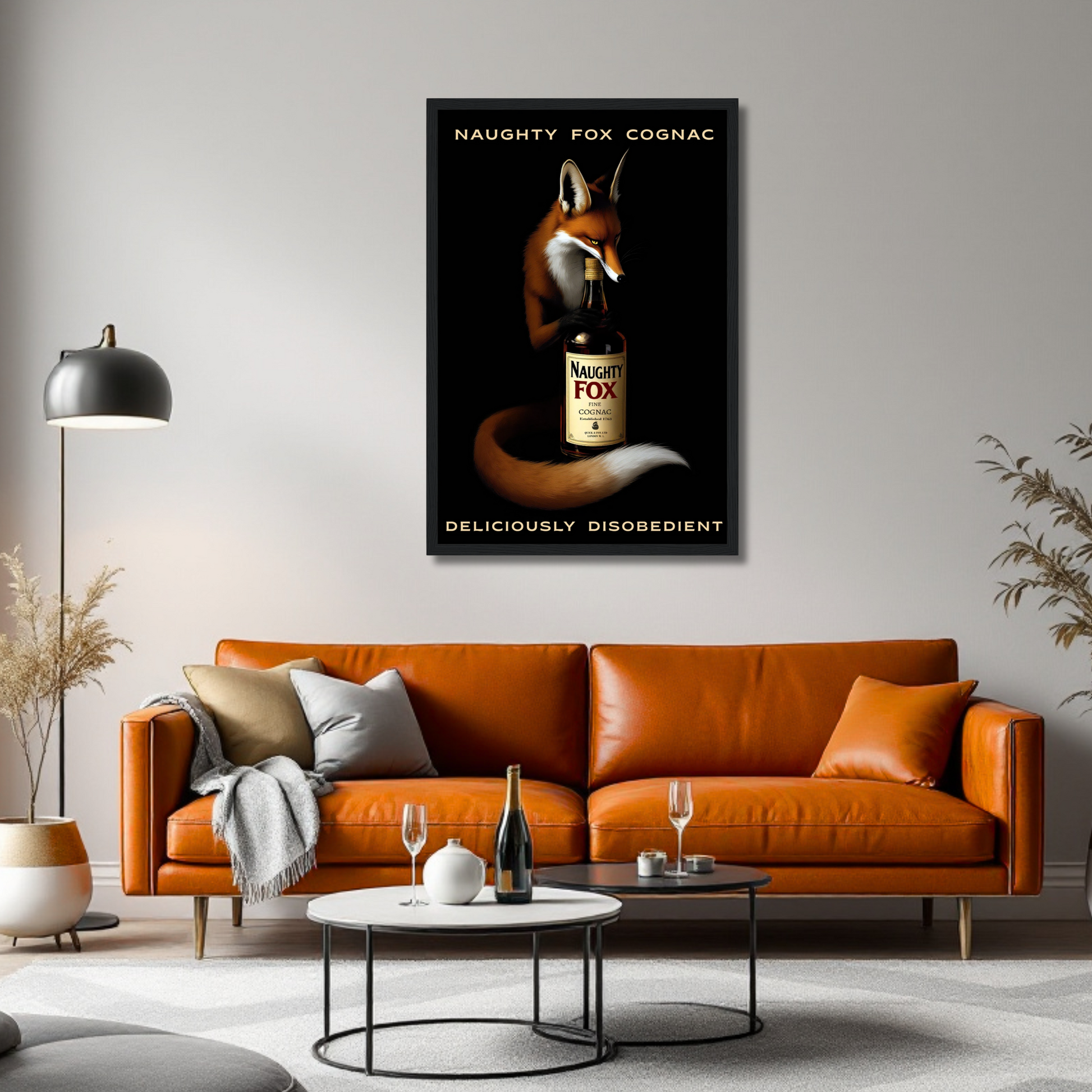 Fox Cognac Cocktail Bar Art Print