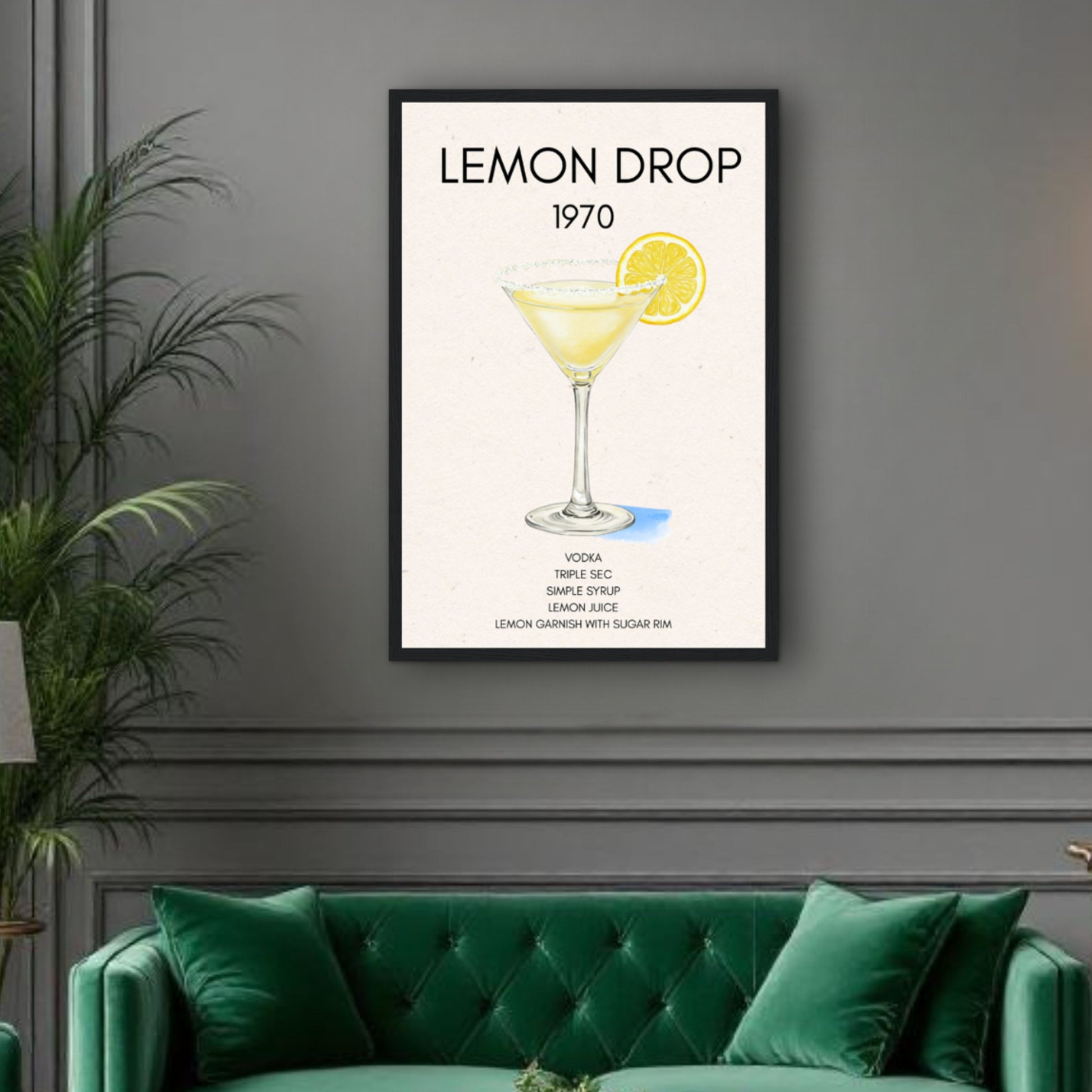Lemon Drop Martini Cocktail Bar Poster Print