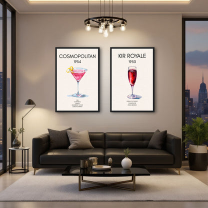 Kir Royale Champagne Cocktail Bar Art Print