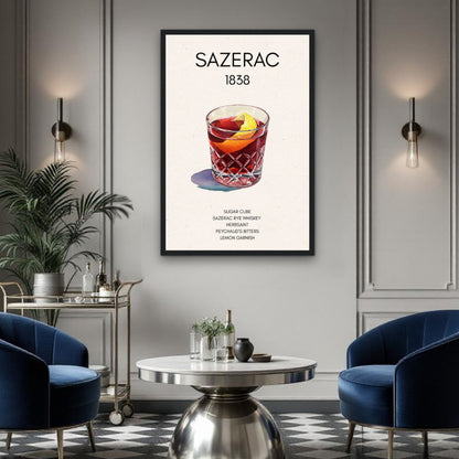 Sazerac Cocktail Bar Art Print
