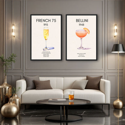Italian Bellini Cocktail Bar Poster Print