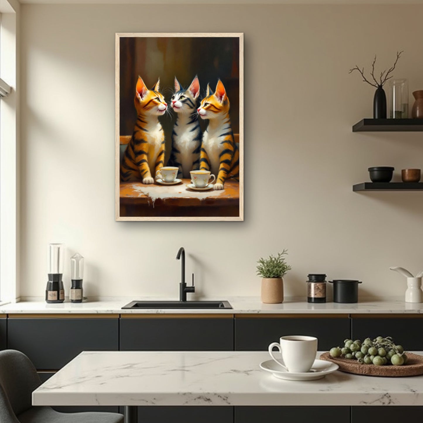 Tabby Cat Vintage Kitchen Art Print