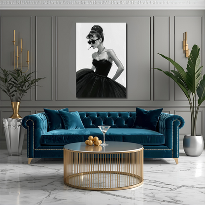 Audrey Hepburn Smoking Fashion Art Print