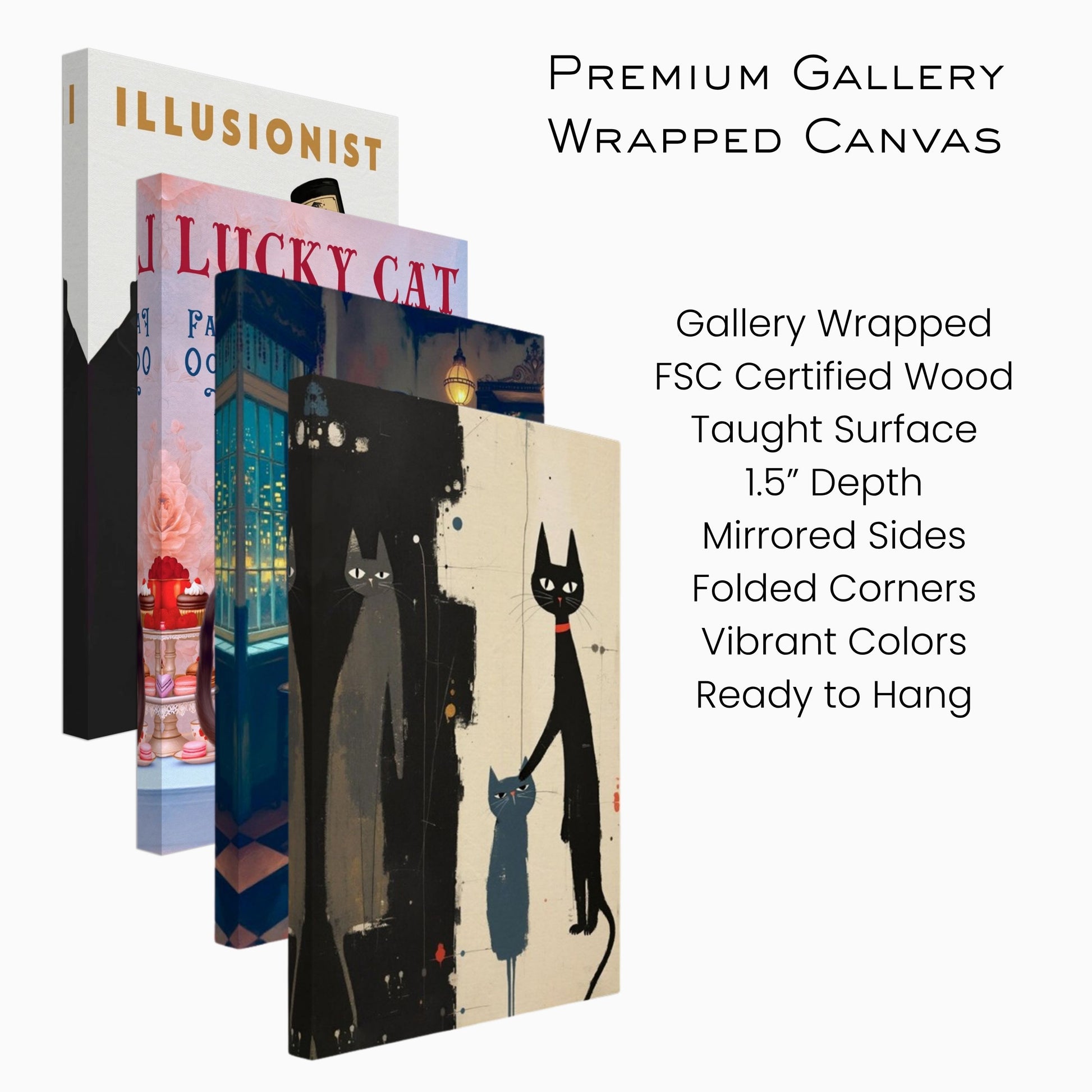 Abstract Cat Family Art Poster Print