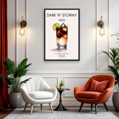 Dark n Stormy Cocktail Drink Bar Art Print