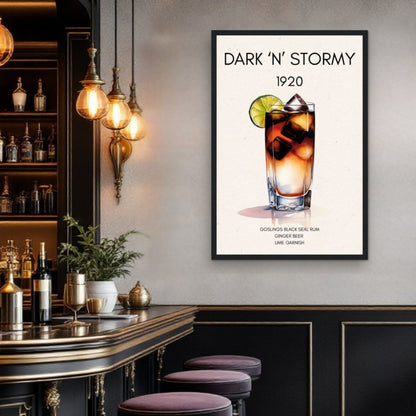 Dark n Stormy Cocktail Drink Bar Art Print