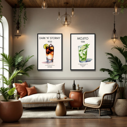 Dark n Stormy Cocktail Drink Bar Art Print