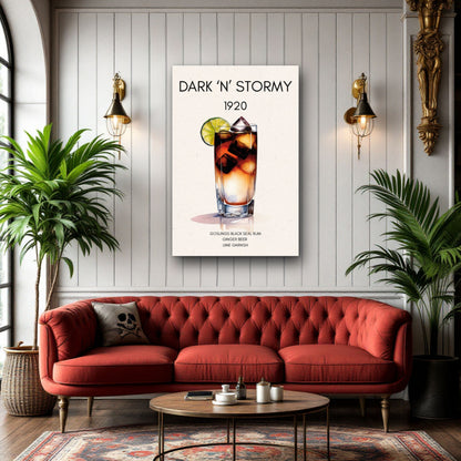 Dark n Stormy Cocktail Drink Bar Art Print