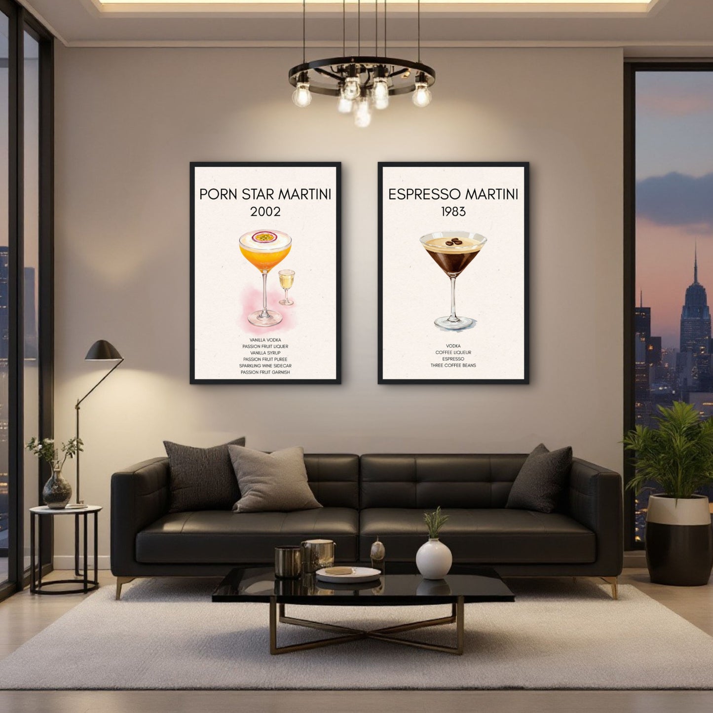 Porn Star Martini Cocktail Bar Poster Print Black Wood Frame 40x60 cm 16x24″ Museum-Quality Matte Paper Wooden Framed Poster