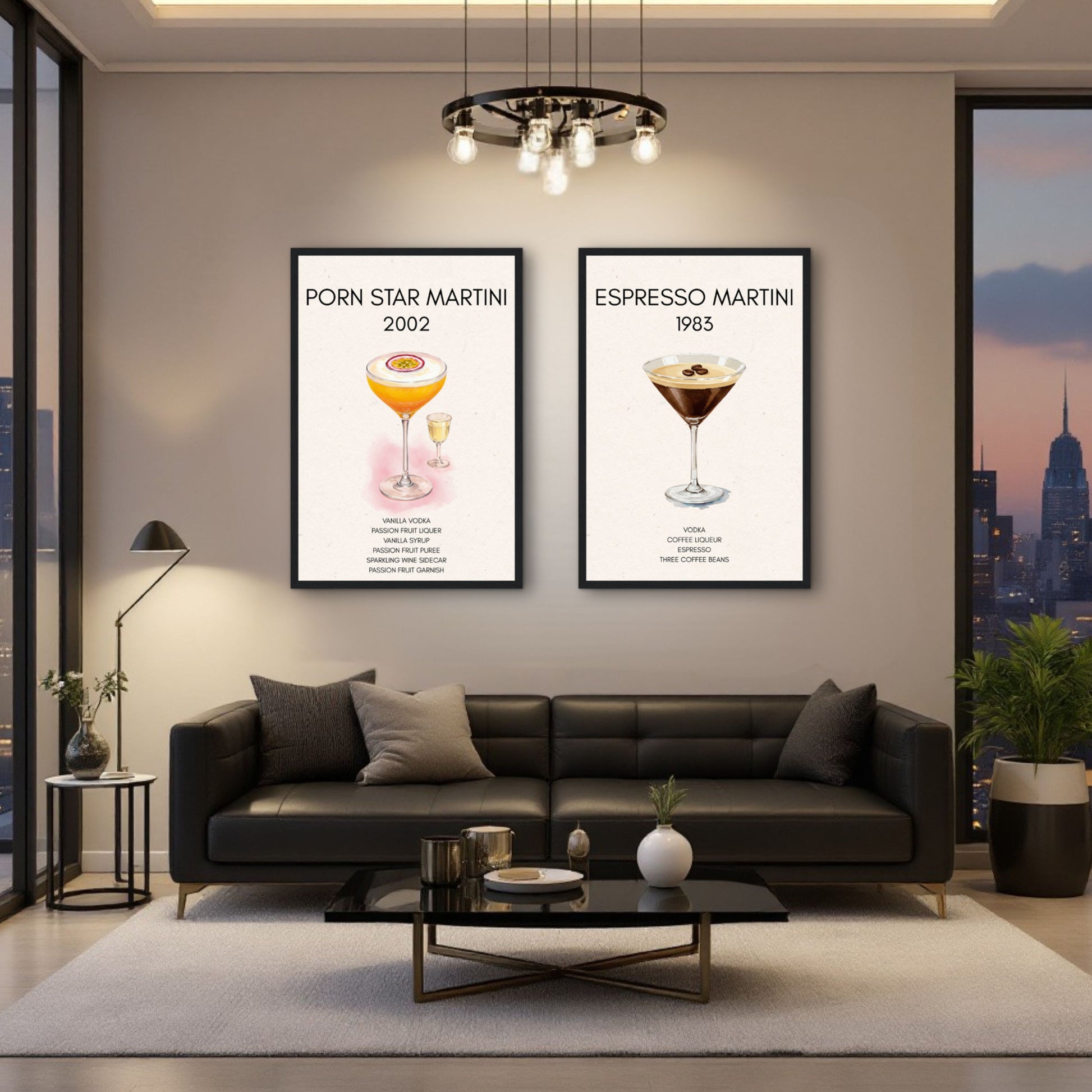 Porn Star Martini Cocktail Bar Poster Print Black Wood Frame 40x60 cm 16x24″ Museum-Quality Matte Paper Wooden Framed Poster