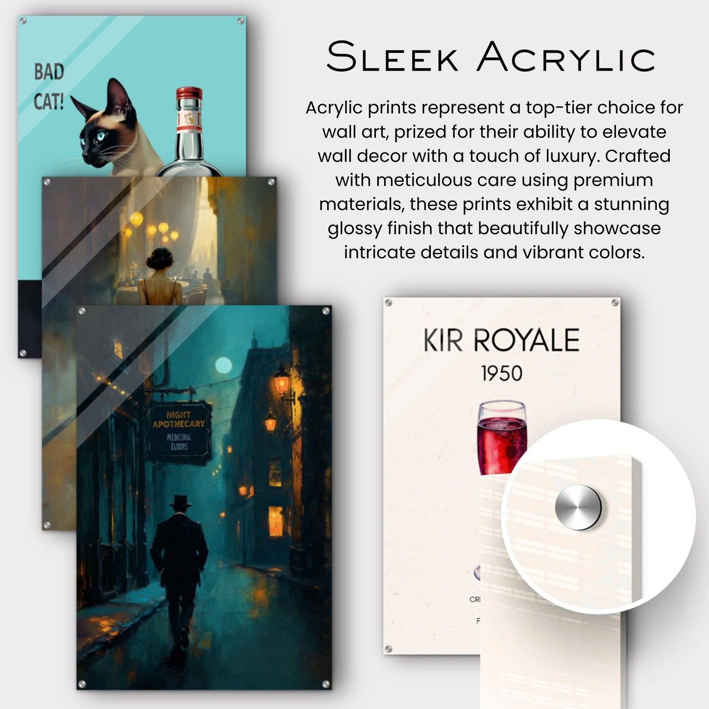 Blue Moon Night Street Scene Art Print