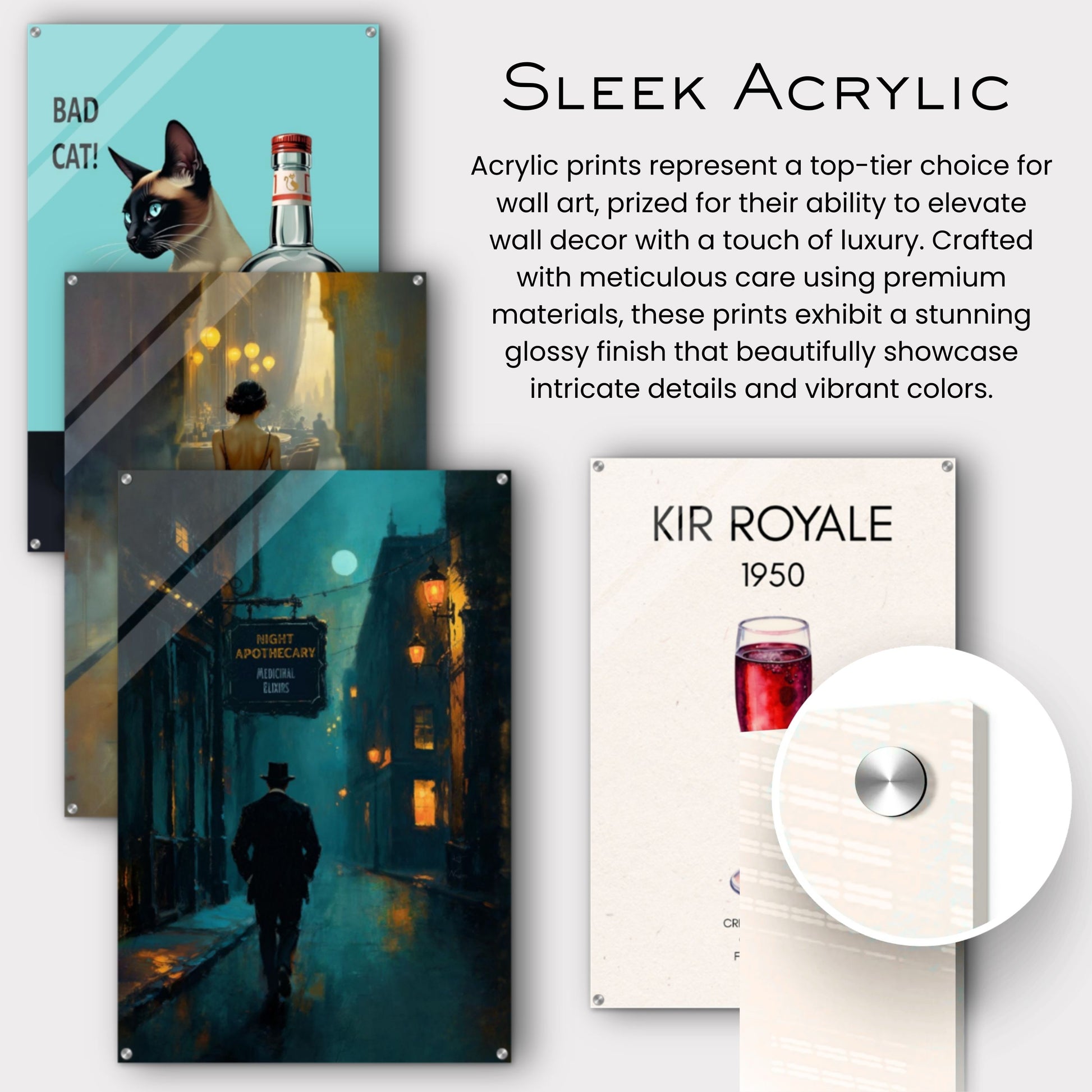 Blue Moon Night Street Scene Art Print