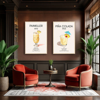 Pina Colada Cocktail Bar Poster Print