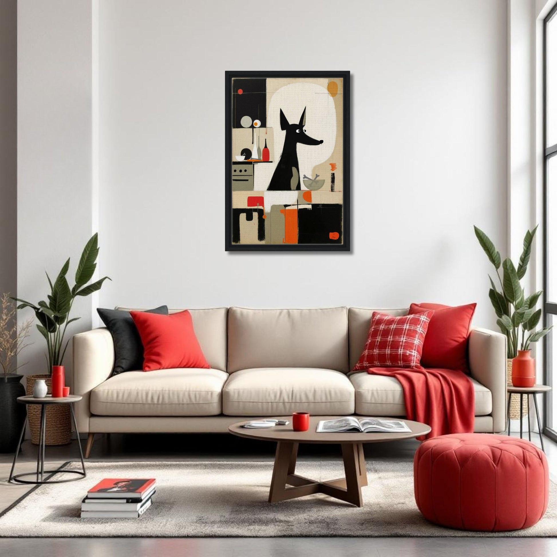 Modern Quirky Abstract Dog Art Print No Frame 30x45 cm 12x18″ Classic Matte Paper Poster