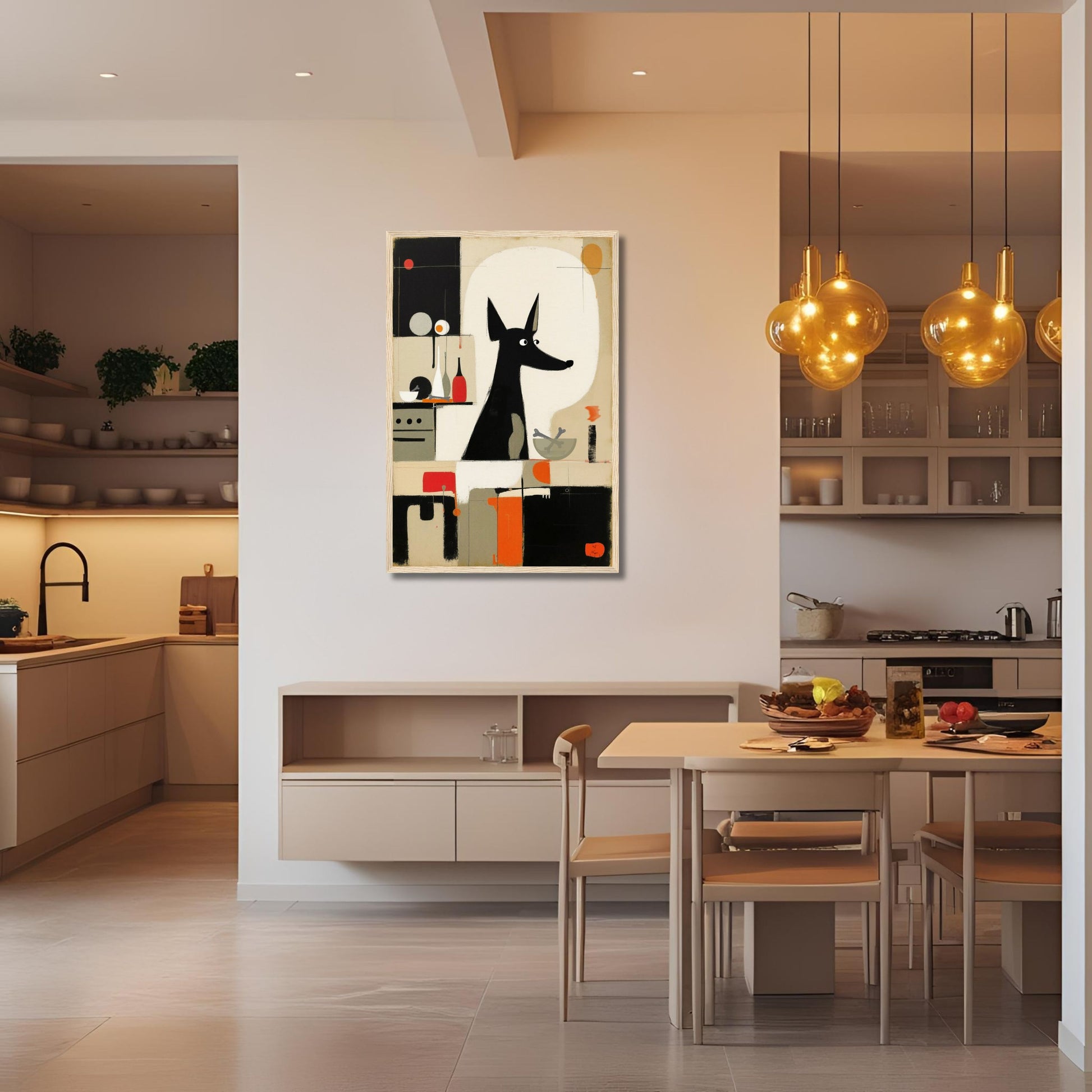 Modern Quirky Abstract Dog Art Print No Frame 30x45 cm 12x18″ Classic Matte Paper Poster