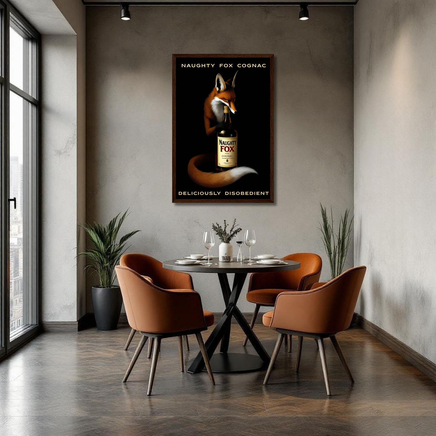 Fox Cognac Cocktail Bar Art Print