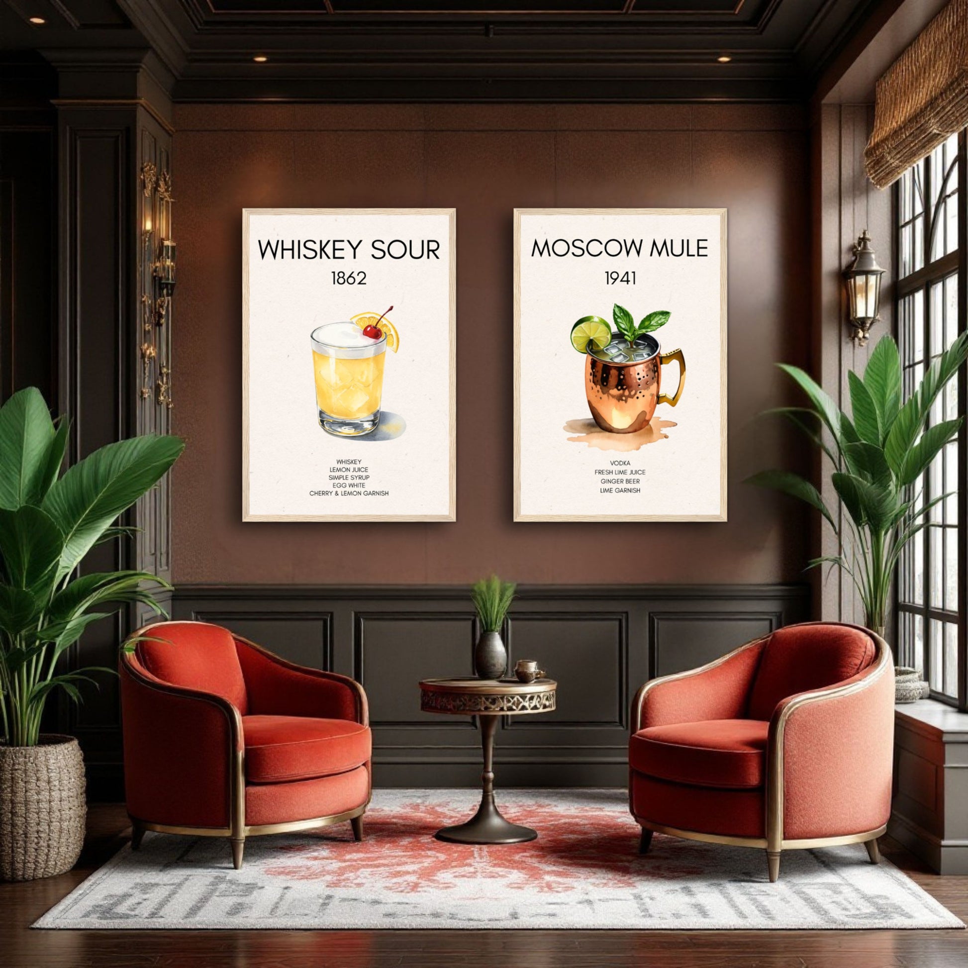 Moscow Mule Cocktail Bar Poster Print Black Wood Frame 30x45 cm 12x18″ Museum-Quality Matte Paper Wooden Framed Poster