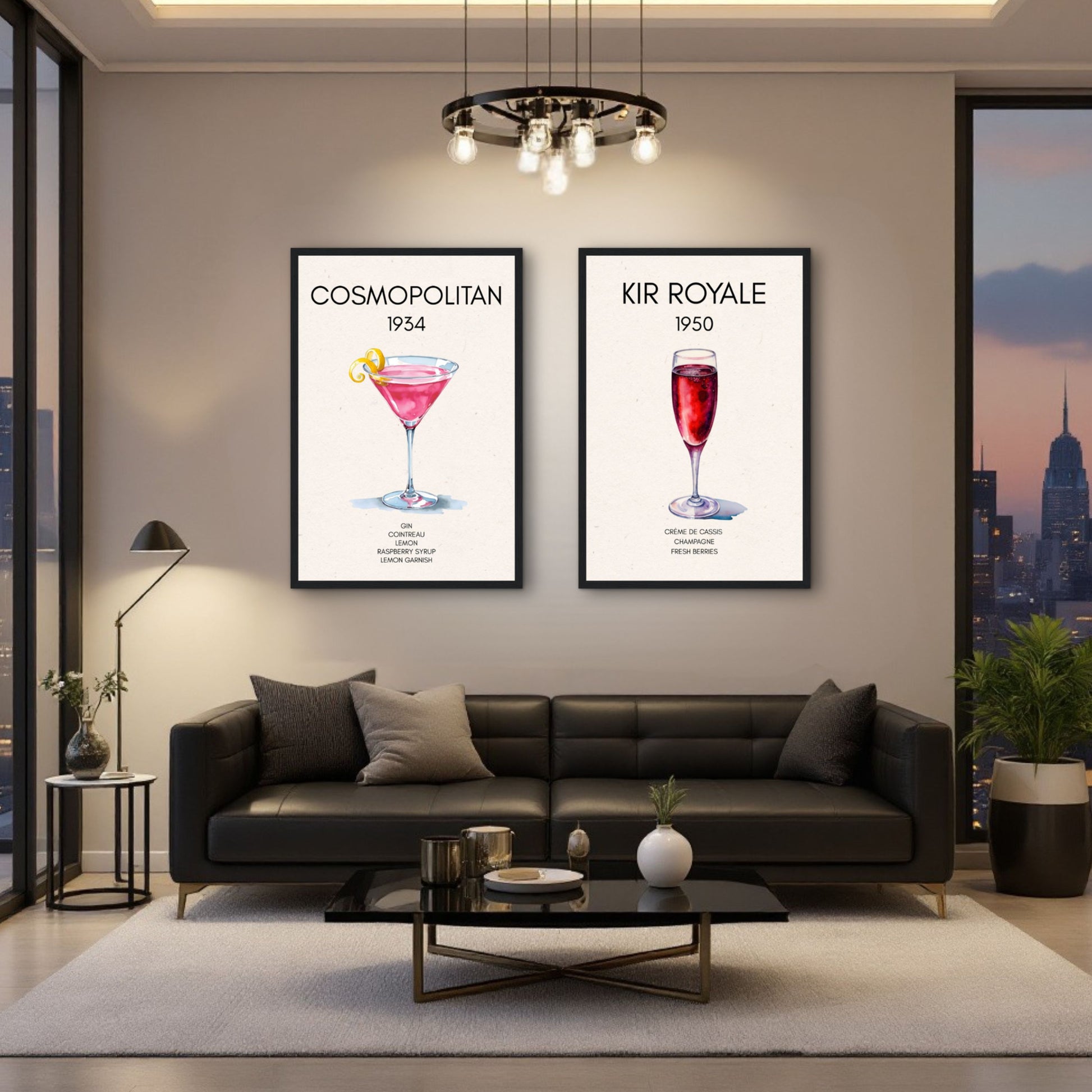Cosmopolitan Cocktail Bar Poster Print Light Wood Frame 40x60 cm 16x24″ Premium Matte Paper Wooden Framed Poster
