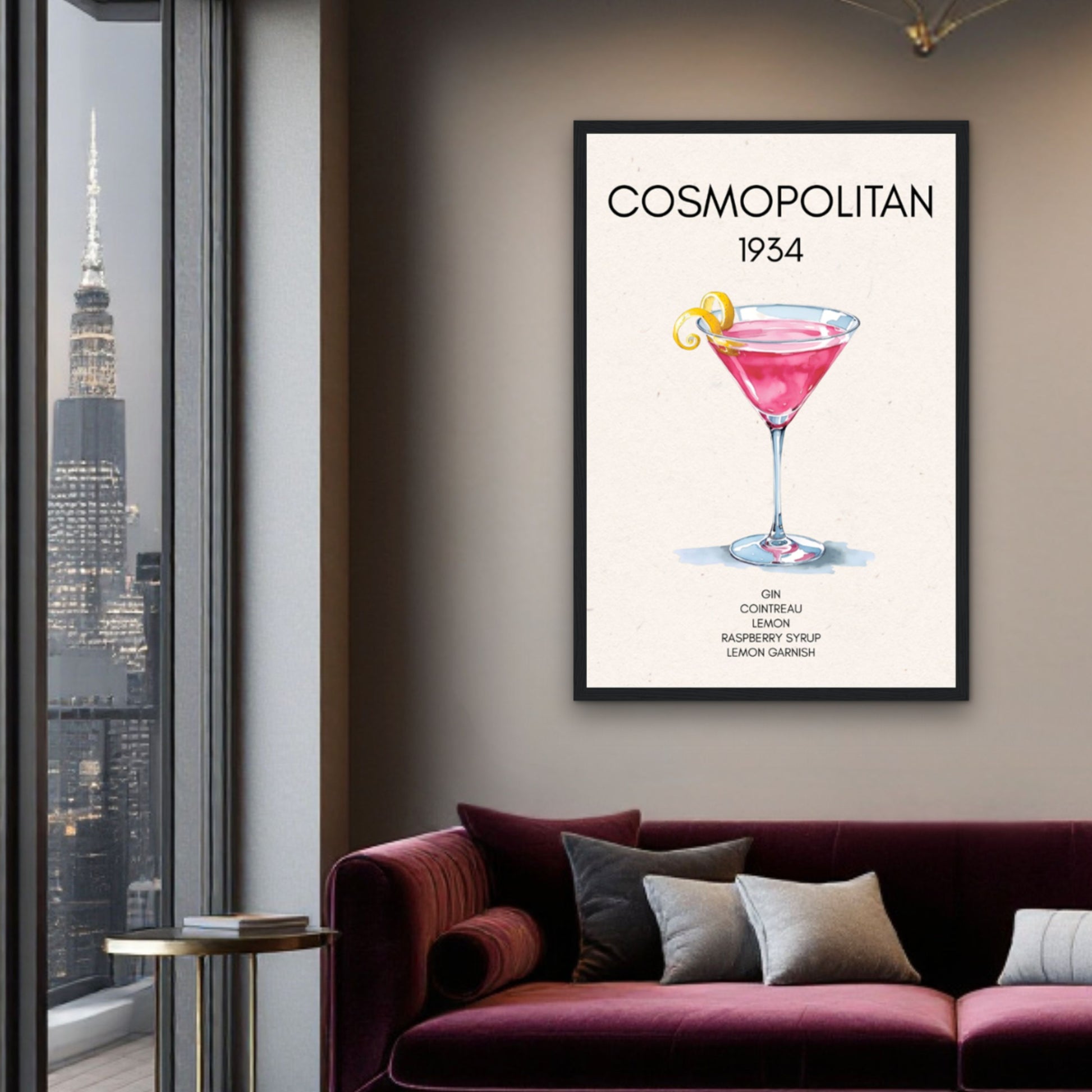 Cosmopolitan Cocktail Bar Poster Print