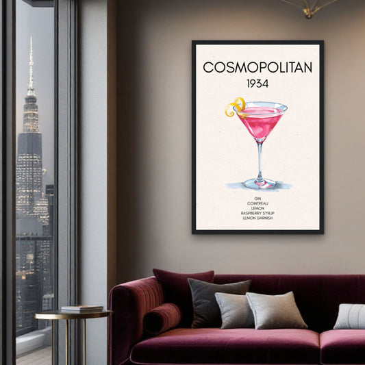 Cosmopolitan Cocktail Bar Poster Print