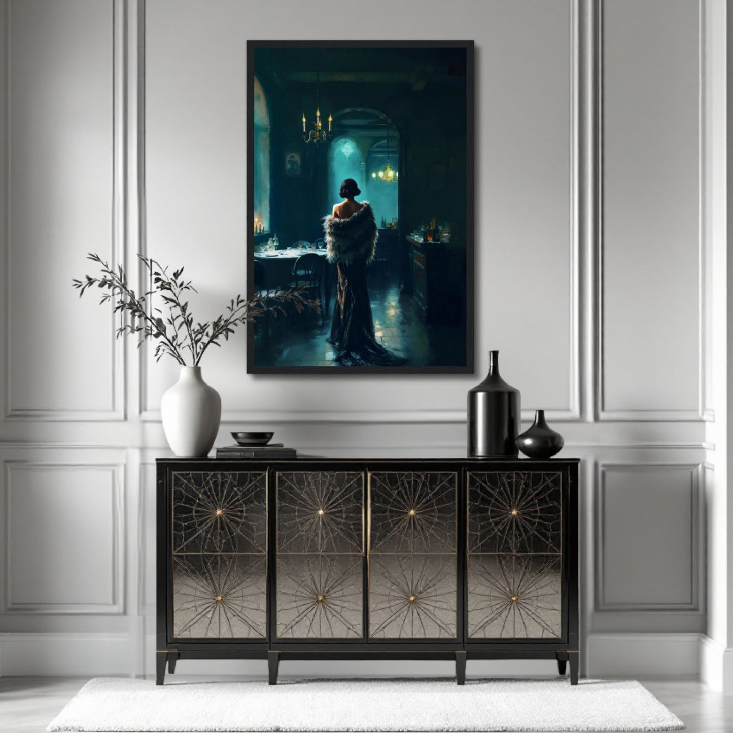 Moody Speakeasy Flapper Bar Art Print