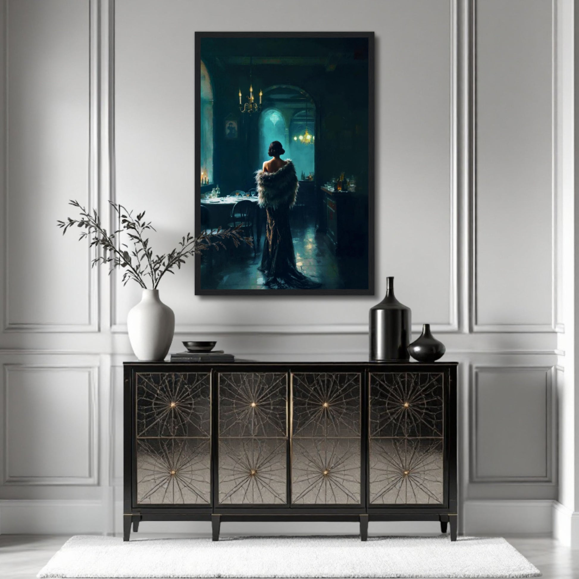 Moody Speakeasy Flapper Bar Art Print