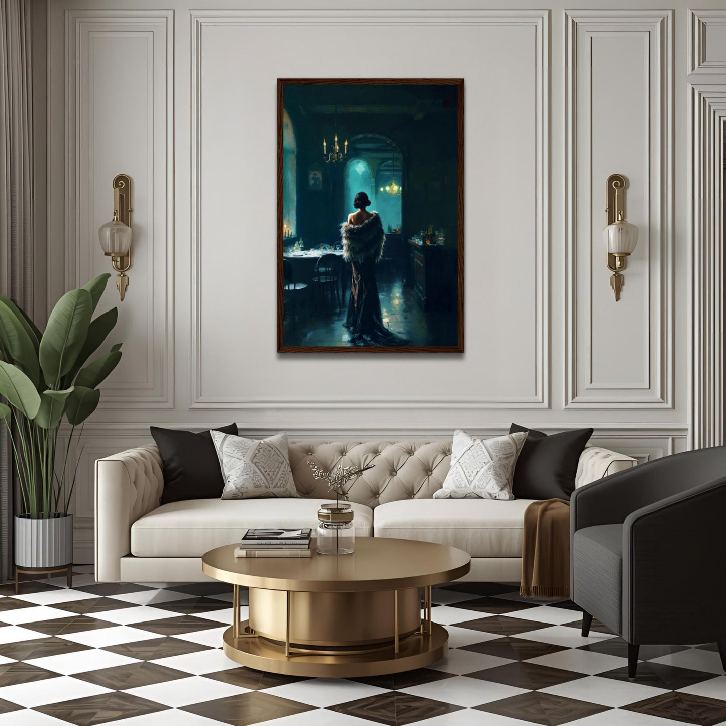 Moody Speakeasy Flapper Bar Art Print