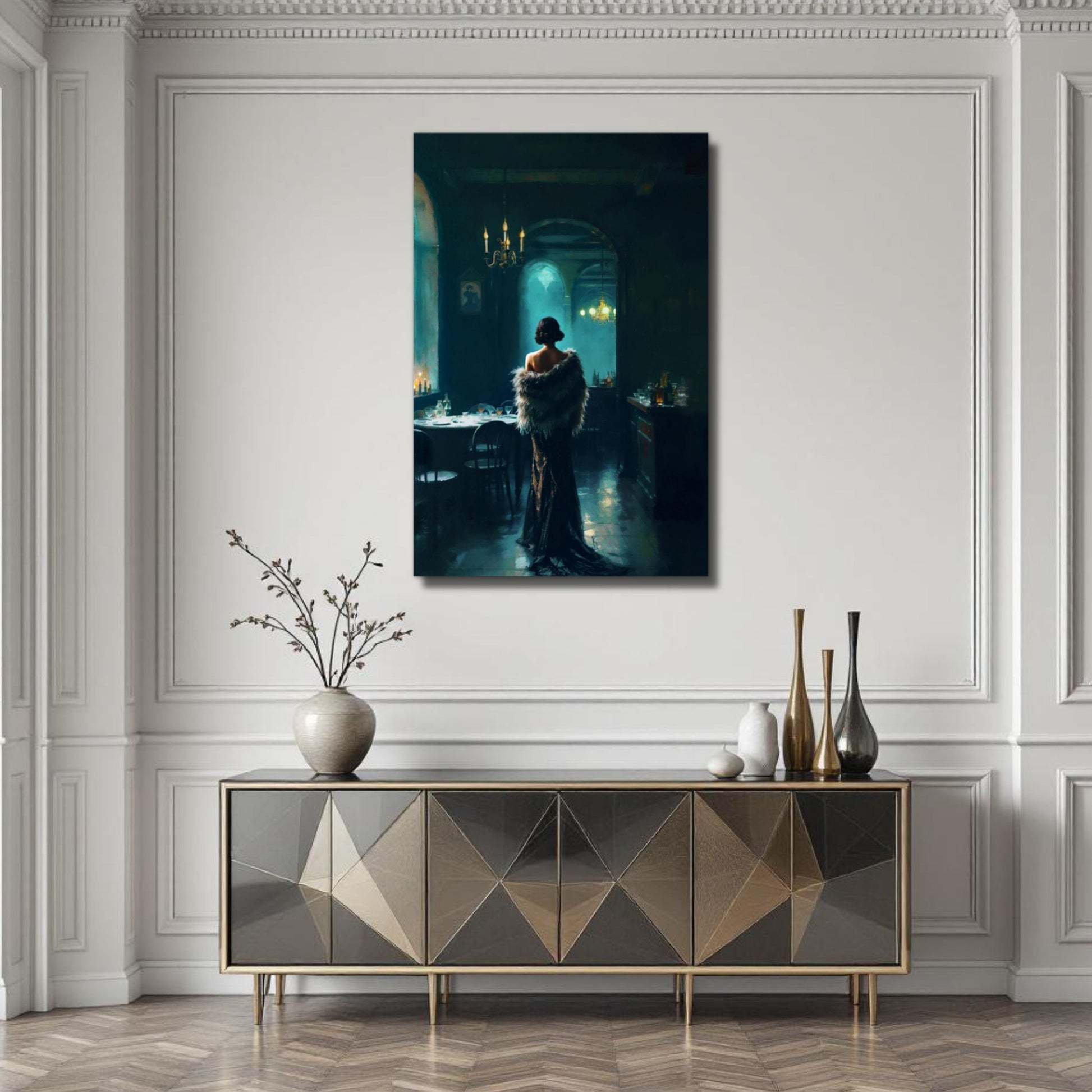 Moody Speakeasy Flapper Bar Art Print