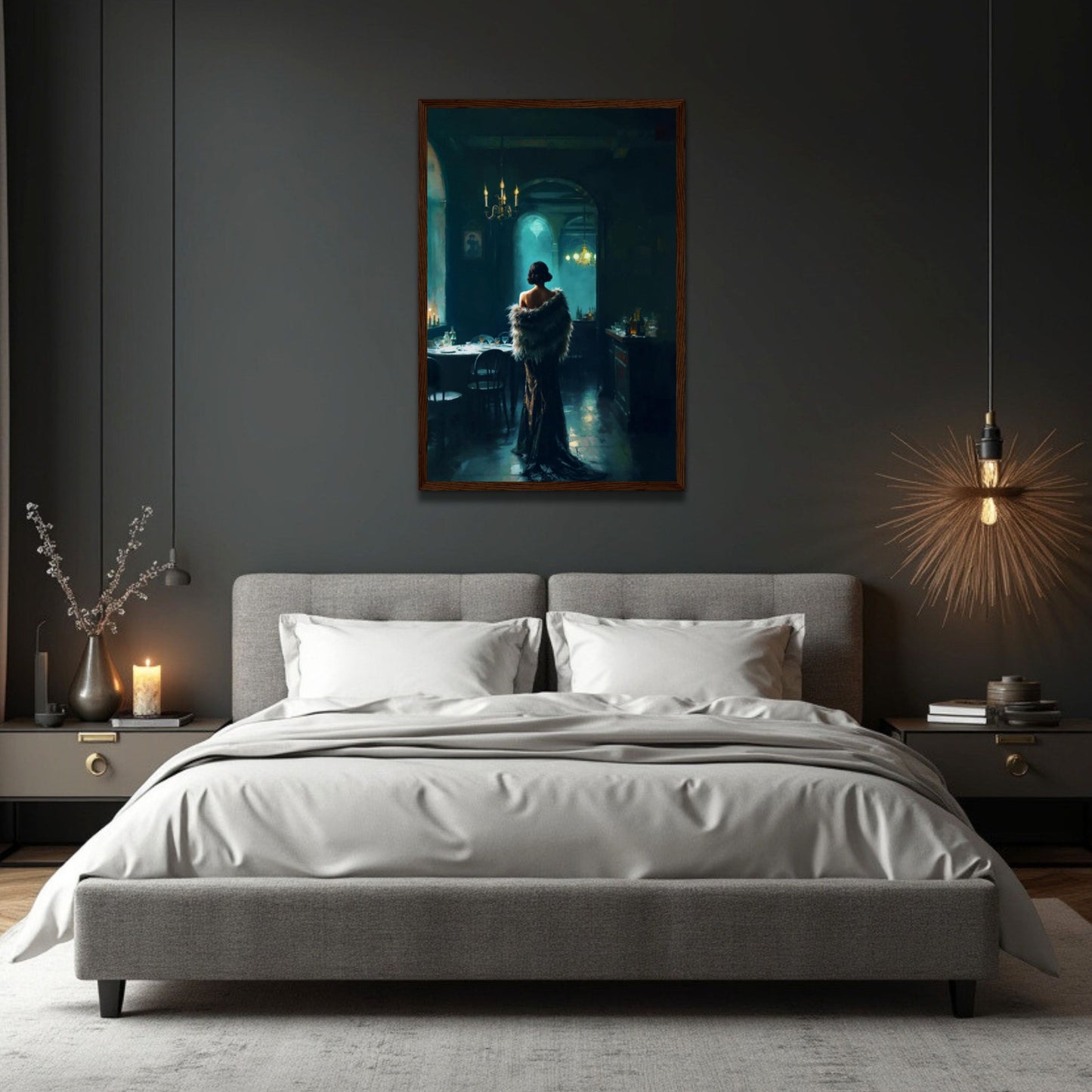 Moody Speakeasy Flapper Bar Art Print