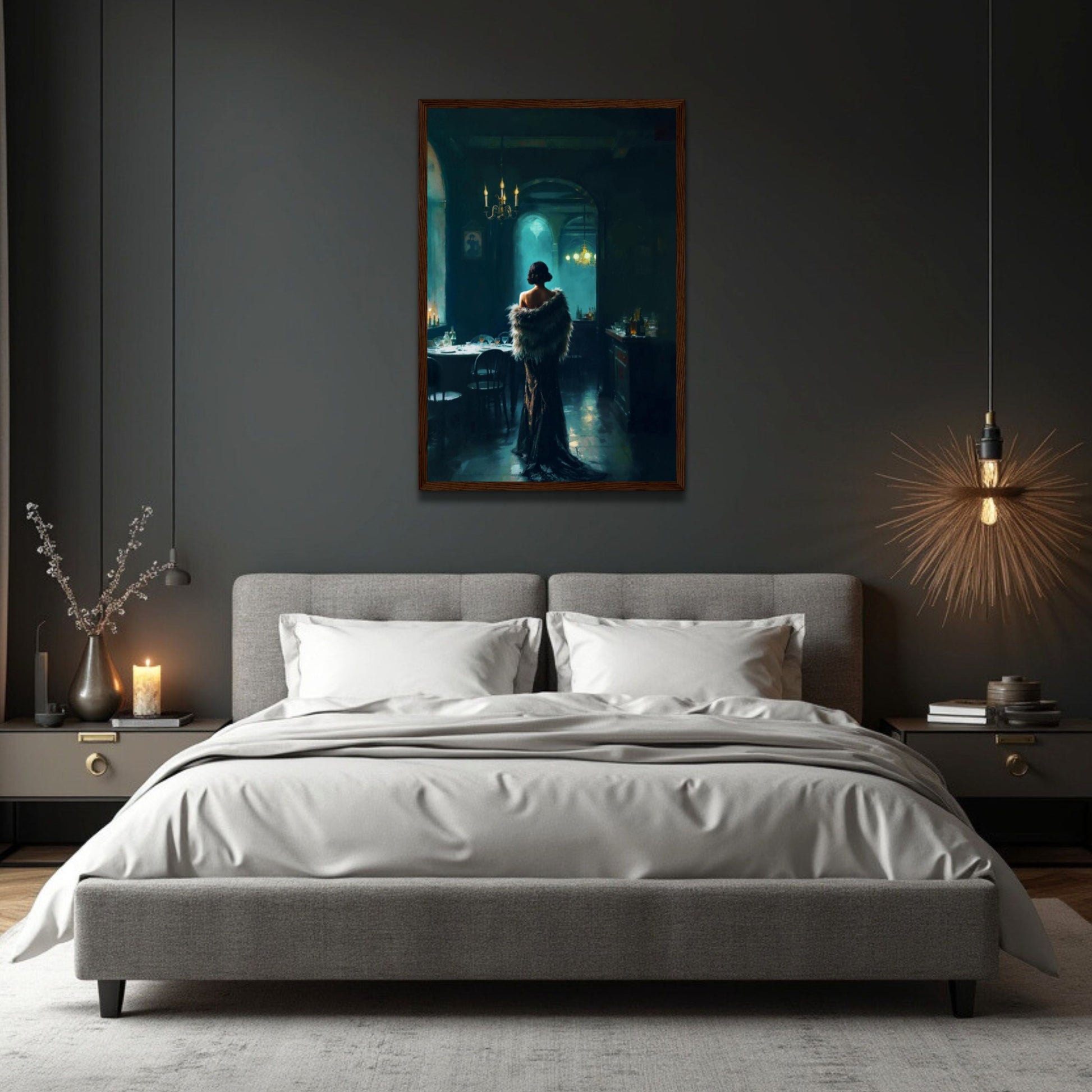 Moody Speakeasy Flapper Bar Art Print