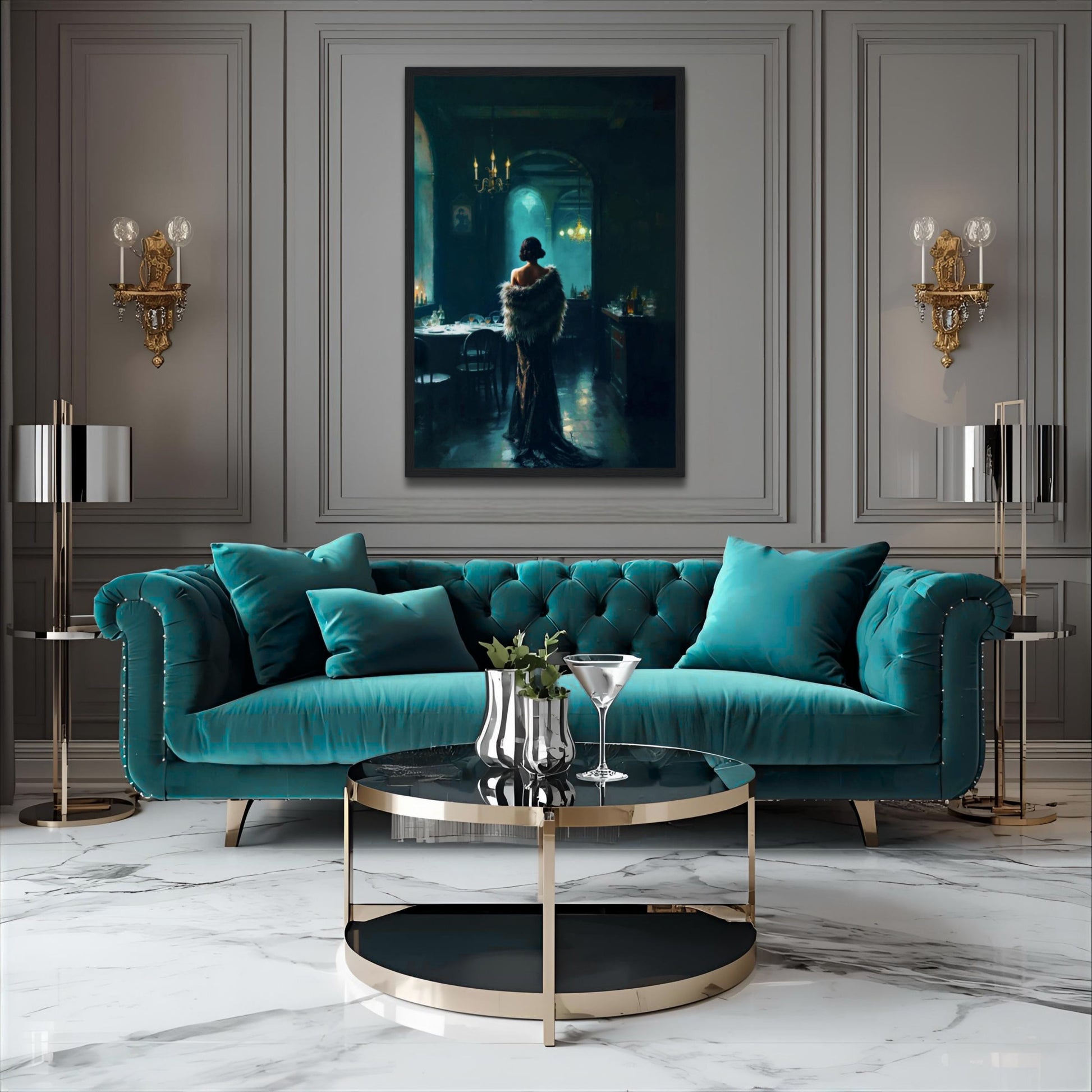 Moody Speakeasy Flapper Bar Art Print