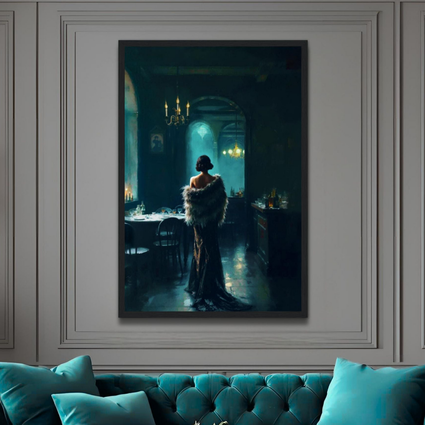 Moody Speakeasy Flapper Bar Art Print